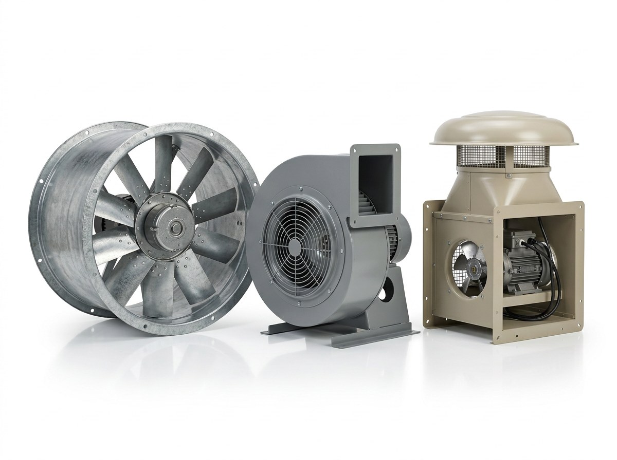 Industrial ventilation fans — axial, centrifugal and roof extract