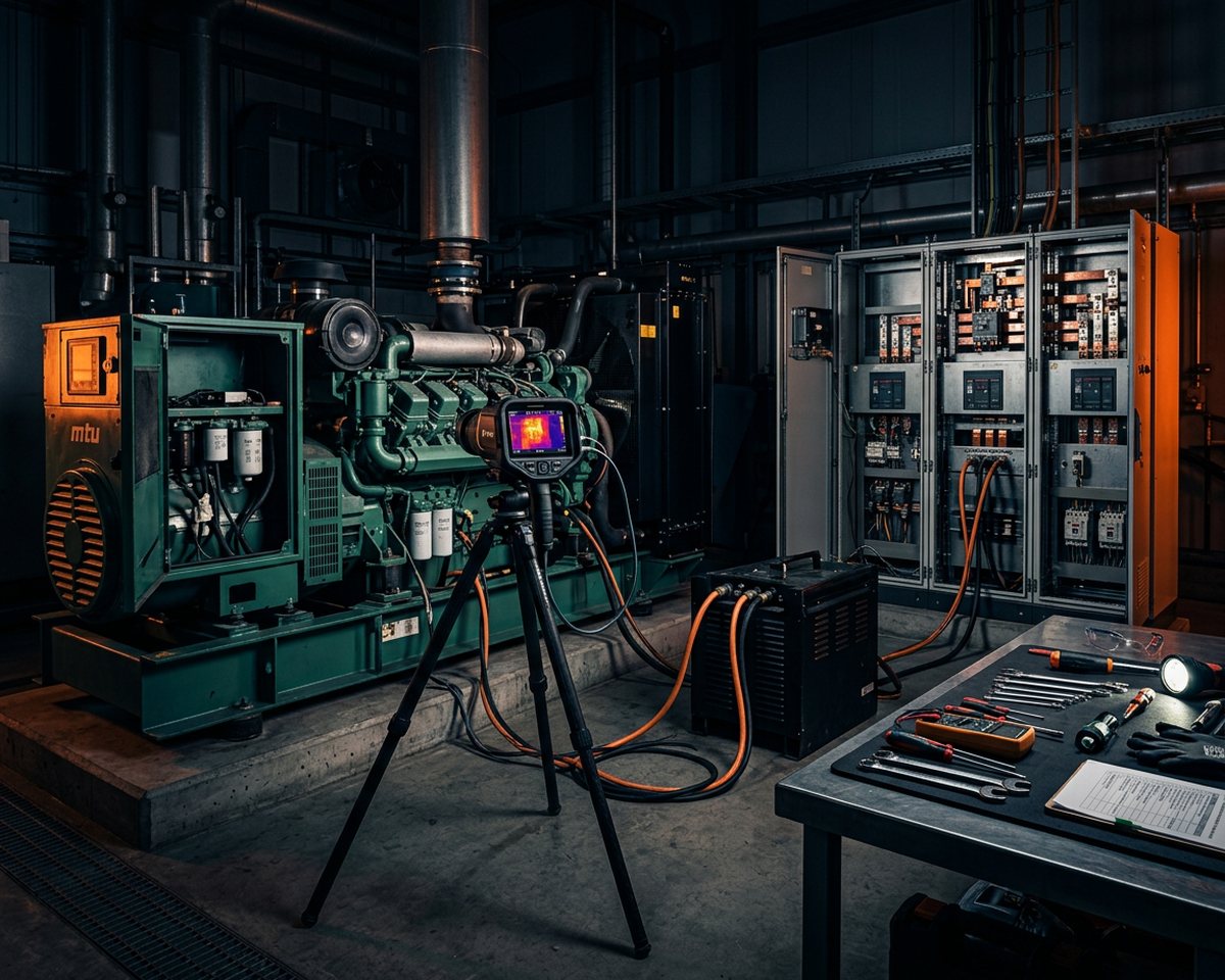 Preventive maintenance and thermographic testing of generators and switchgear